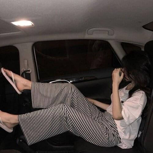 Summer New Hot Sale Striped Wide-leg Pants Female Korean Loose High-waist Casual Straight Mopping Long Pants Women Trousers Y870