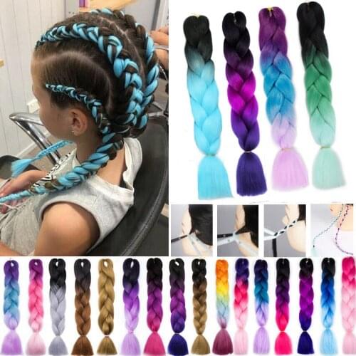 Black Star Ombre Jumbo Synthetische Vlechten Haar Gehaakte Blonde Roze Blauw Paars Haar Extensions Jumbo Vlechten voor Vrouwen