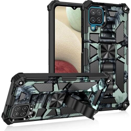 Camouflage Shockproof Holder Case For Samsung Galaxy S20 Ultra A12 A02S A32 Cover For Galaxy A51 A52 A72 M51 Armor Phone Case