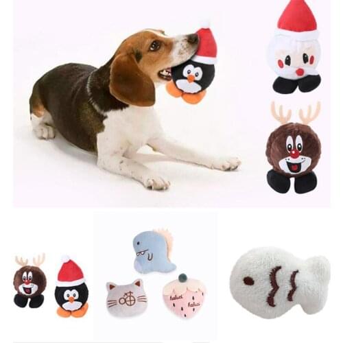 Pet Dog Cat Chewing Toy Cat Cute Pet Toy Plush Cat Fish Toy Fruit Animal Series Catnip Chew Squeaker Toy Teeth Grinding Toy