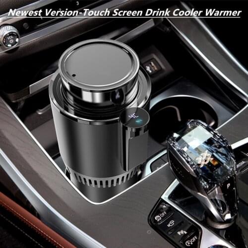 Home Office Water Bottle Cooler Warmer 12V Touch Screen Car Heating Cooling Cup Warmer Cooler Mug Holder Cooling Beverage Cans
