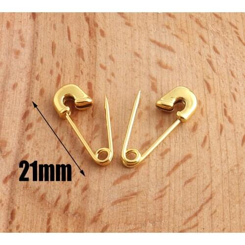 21mm Small safety pins High quality Gold sewing knitting tool For Earring garment accessories Pins Crafting Supplies 50/100pcs