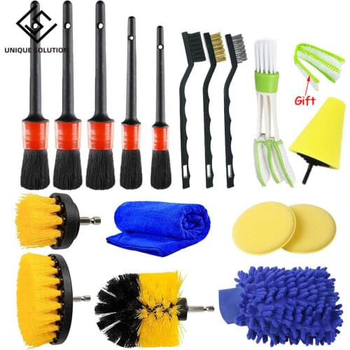 Detailing Brush Set Car Cleaning Brushes Power Scrubber Drill Brush For Car Leather Air Vents Rim Cleaning Dirt Dust Clean Tools