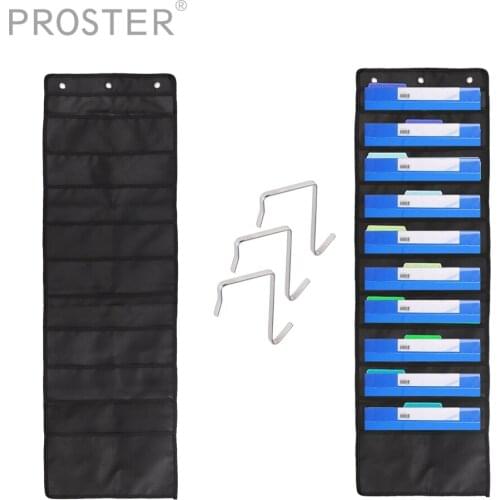Proster for 80/5000 10 Pockets Hanging File Folder Organizer 3 Hangers Document Wall Mount Organizer