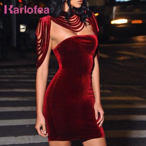 Karlofea Fashion Women Sleeveless Mini Dress Vintage Outfit Casual Dress Removable Collar Stretch Velvet Strapless Bodycon Dress