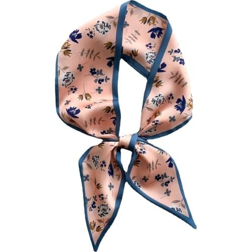 Fashion Spring silk Scarf for Women Print Silk Feeling Hair Foulard Female Office Neckerchief Lady Bandana Hijab Shawl Wraps new