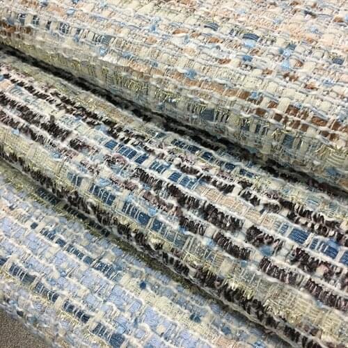 Yarn Dyed Tweed Luxury Metallic Thick Fabric For Dress Blazer Skirt Handmade Crafts Needlework DIY Textiles Telas