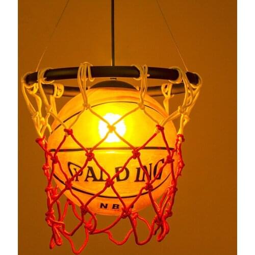 Retro restaurant cafe bar lamp children bedroom lamps and lanterns personality basketball lamp decoration droplight