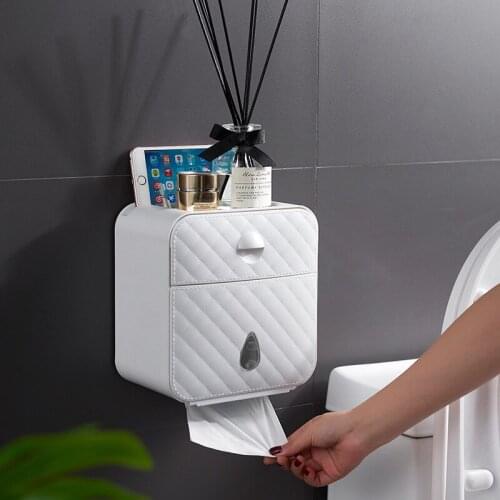 Sanqinghua Multi-perforated Toilet Tissue Box Multifunctional Imitation Leather Pattern Pumping Box Tissue Box