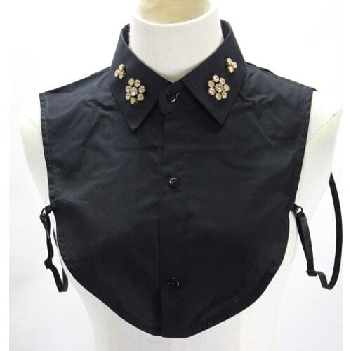 Detachable Women Tie Crystal Sewing Collar Sweater collar high-end fake false Cotton decorative sweater nail drill shirt collar