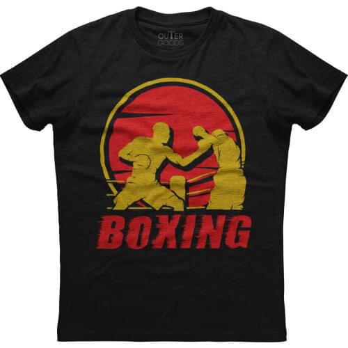 Distressed Classic College-style Boxing T-Shirt. Summer Cotton O-Neck Short Sleeve Mens T Shirt New S-3XL