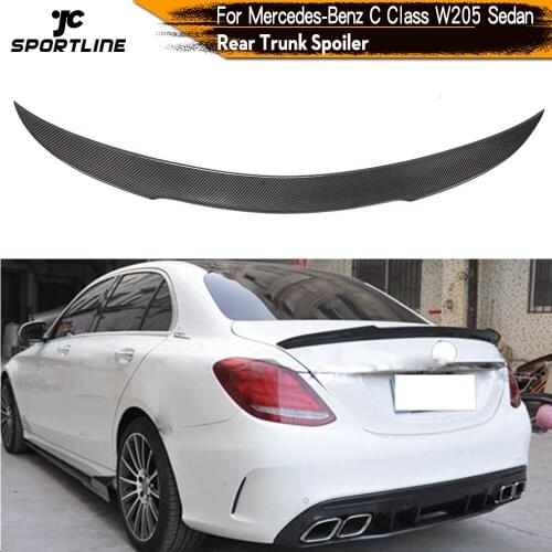 Rear Trunk Spoiler Boot Lip Wing Spoiler For Mercedes-Benz C Class W205 Sedan 4 Door 2015 - 2020 Carbon Fiber