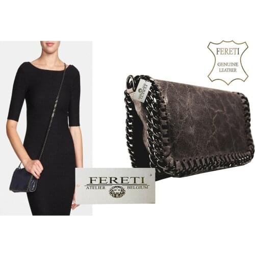 Genuine leather Dark Brown small Crossbody leather handbag purse Shoulder Bag clutch