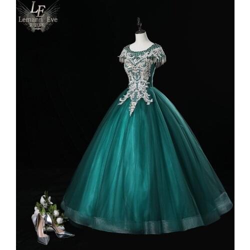 Dark green embroidery beading tassel baroque embroidery ball gown dress Renaissance Gown queen Victorian/Marie Antoinette Belle