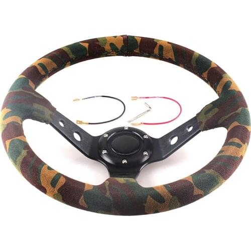 Universal Leather steering wheel Racing steering wheel sports steering wheel Auto steering wheel PU steering wheel 14 inch 350mm