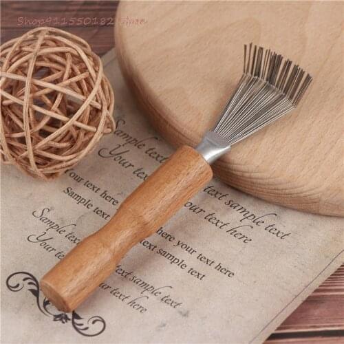 1Pcs Kam Cleaner Hair Borstel Kam Cleaner Tool Houten Delicate Reiniging Verwijderbare Handvat Embeded Tool 5 Stijlen