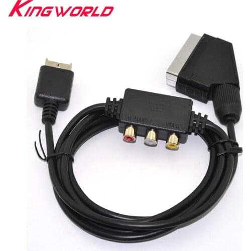 10pcs TV Lead cable cord Scart Cable with AV Box Adapter for playstaion 2 for PS2 Console