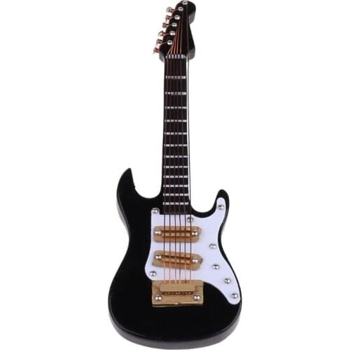 10cm Miniature Electric Guitar Replica with Box Stand Musical Instrument Model