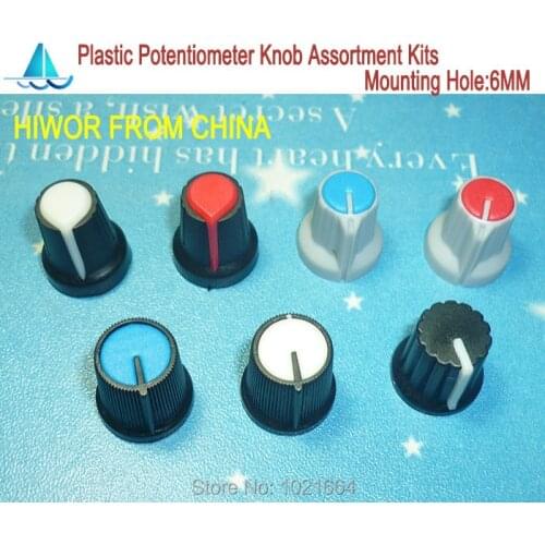 140pcs/lot HW High quality Plastic Potentiometer Knob Assortment Kits 7Values each 20 pcs