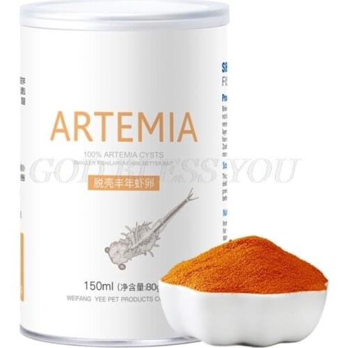 150ml Aquarium Tropic Fish Food Artemia Shelling Eggs Brine Shrimp Shelling Eggfood for Feeding Baby Fishes Drop Shipping