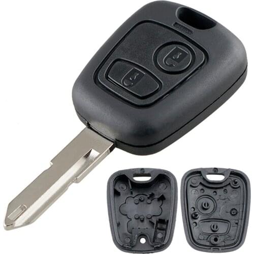 2 Button Car Remote Key Shell Car Key Case key replacement with 206 Blade and 2 Micro Switches Fit for Peugeot 106 206 306 406