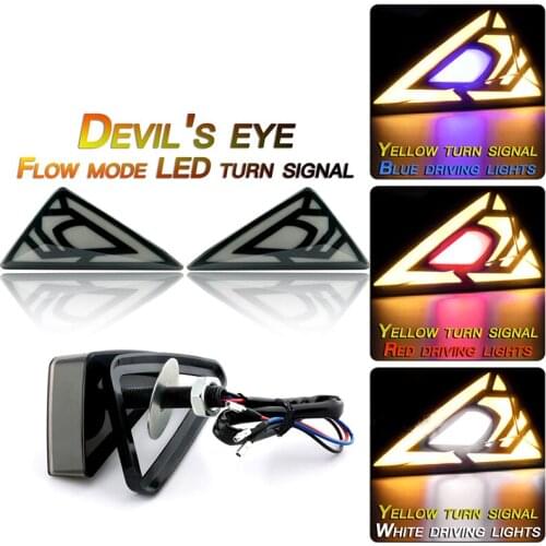 2×Universal Motorcycle LED Flashing Turn Signal Indicator DRL Front Corner Light
