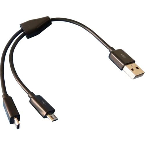 20cm Dual Micro USB Splitter Cable Power 2 Micro USB Devices free shipping