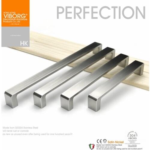 3 pieces)128mm VIBORG Deluxe Solid Sus304 Stainless Steel Casting Modern Kitchen Cabinet Cupboard Door Drawer Handles Pulls