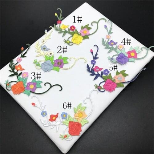 3Pcs Winding Flower Applique Clothing Embroidery Patch Fabric Sticker Iron On Patch Craft Sewing Repair for Dress 11X8.5cm SX176