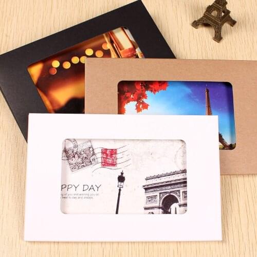 50pcs/lot-155*102*5mm Kraft paper Postcard Photo Boxes Invitation Play Card Packaging Cardboard Boxes postcards envelope