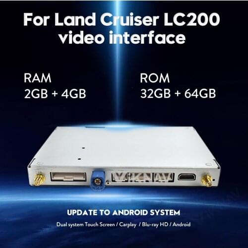 Car radio multimedia player Video Interface for-TOYOTA Land Cruiser LC200 2016 2017 2018 2019 car GPS navigation