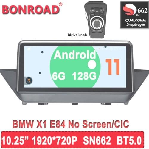 Bonroad Android 11 1920*720P IPS Qualcomm SN662 10.25inch Car Multimedia Player GPS Radio DVD for BMW X1 E84 2009-2017 Carplay