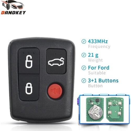 Dandkey For Ford BA BF Falcon SX SY Territory XR6 XR8 FPV Keyless Car Key Fob 3/4 Buttons Replacement Remote Key 433MHZ