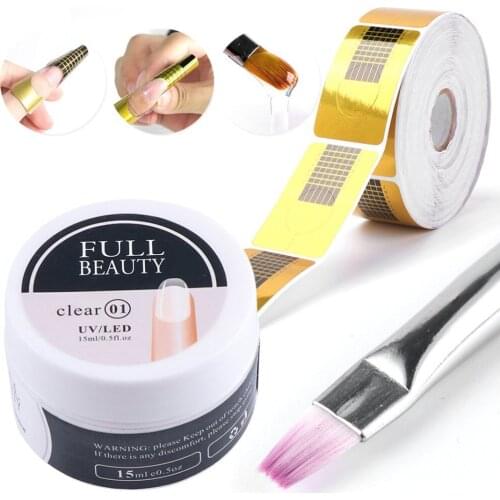 15ml Quick Building For Nail Extension Acrylic Clear UV Builder Glue Tips Nail Decoration Prolong Form Tools