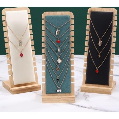 Wooden Jewelry Box Display Stand Rack for Necklace Earring Pendant Chain Holder Display Board Storage Box Jewelry Display Shelf