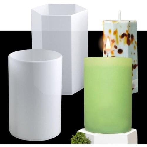 Cylinder Candle Mold DIY Epoxy Resin Aromatherapy Candle Wax Molds Clay Plaster Crafts Mould Home Decor Silicone Mold Candles