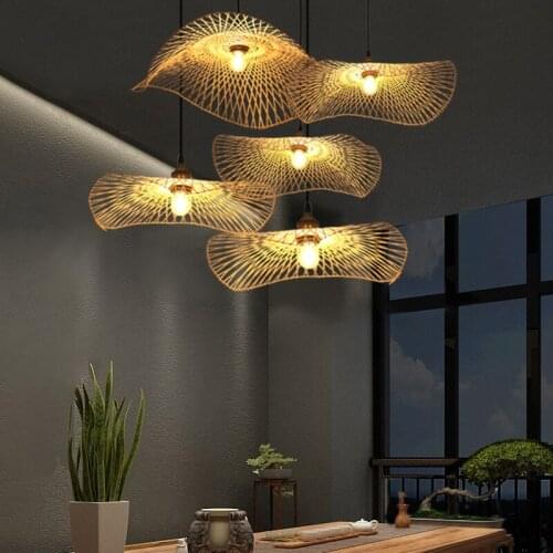 Creative Bamboo Pendant Lights Vintage Chinese Style Ceiling Hanging Lamps Dining Room Decor Restaurant Loft Suspension Hanglamp
