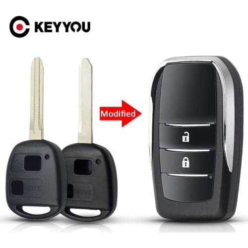 KEYYOU Modified Flip 2/3 Buttons Car Remote Key Shell For Toyota RAV4 Avalon Echo Prado Tarago Camry Tarago TOY43 TOY47 Fob Case