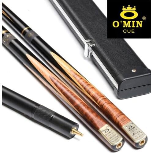 Original O'Min Invincible Hunter One Piece 3/4 Split Snooker Cue 9.5/10mm Tip Professional Snooker Cue with Extension and Box