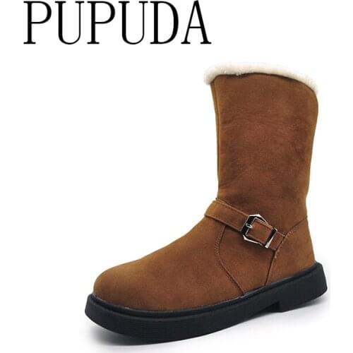 PUPUDA Winter Boots Women Snow Boots Fashion Casual Korean Boots With Fur Inside Korean Outdoor Women Boots Trend Female Shoes