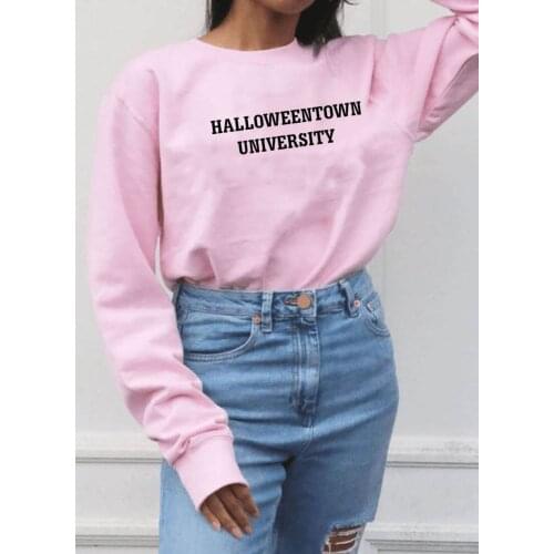 Sweatshirt Halloweentown University Letter Harajuku Hoodie Cotton Funny Hipster Grunge Halloween Gift Pullover Tumblr art Jumper