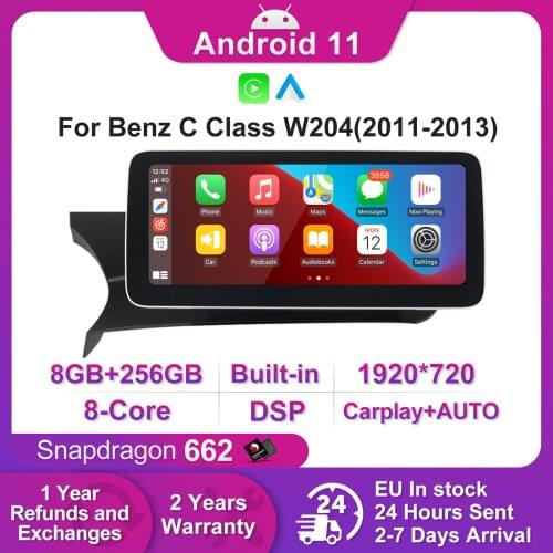 Top! 8 cores 8+128GB Android10.0 car GPS radio player for Mercedes benz C Class W204 2011-2013 NTG 4.5 carplay DSP 1920X720HD