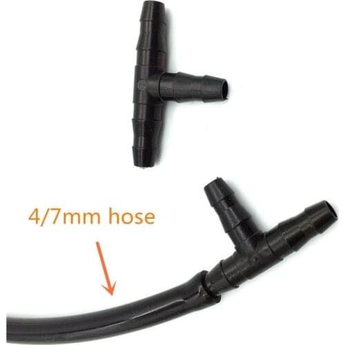 200 Pcs Barb Tee Connector Drip Connection 1/4 Inch Hose Garden Lawn Watering Irrigation 4/7 Mm Hose Connector