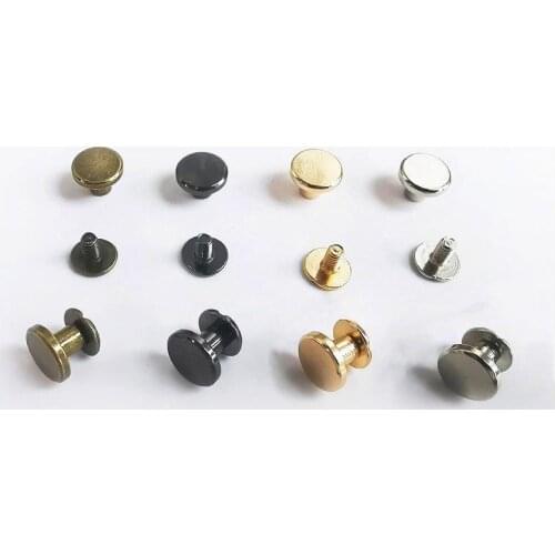100 Pcs / Set 5mm Flat Headed Rivets Notebook Fixed Binding Belt Screw Copper Nail Leather Metal Craft Solid DIY Accessories