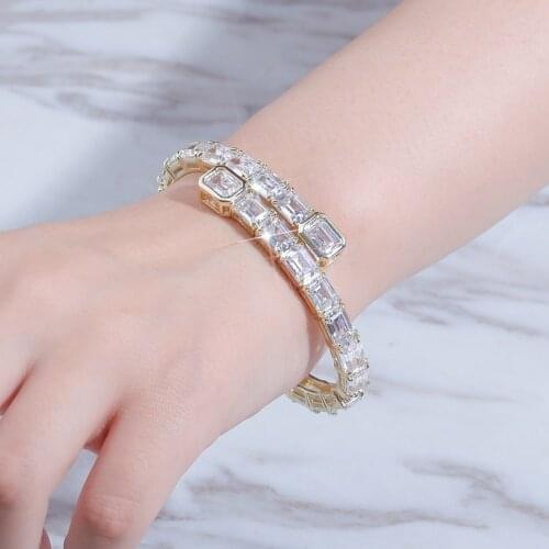 12mm Bracelet High Quality Iced Out Cubic Zirconia Womens Bracelet Hip Hop Fashion Charm Jewelry Gift For Men Women