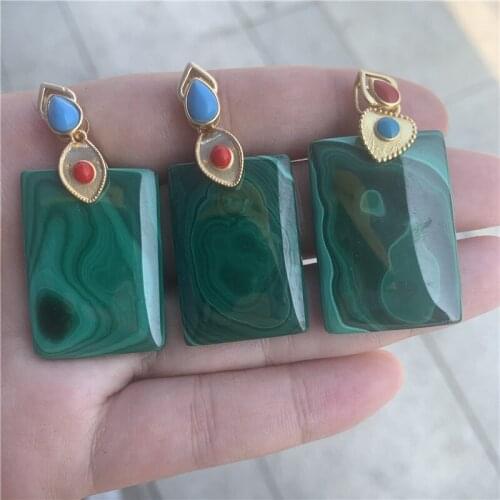 1pcs Natural malachite stone Beautiful pendant crystal gem birthday gift