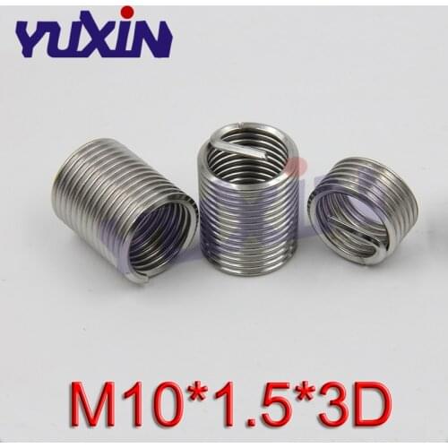 20Pcs M10*1.5*3D Screw Thread Insert A2 Stainless Steel 304 Fasteners Repair Tools Kit Coiled Wire Helical Screw Sleeve Set