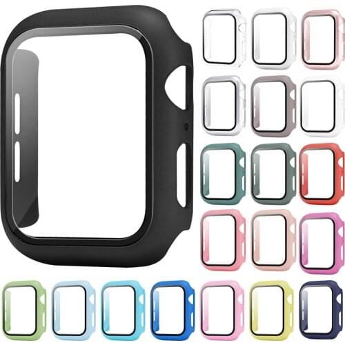 360 Slim Watch Cover for Apple Watch Case 6 SE 5 4 3 2 1 42MM 38MM Clear Tempered Glass Screen Protector for iWatch 4 44MM 40MM