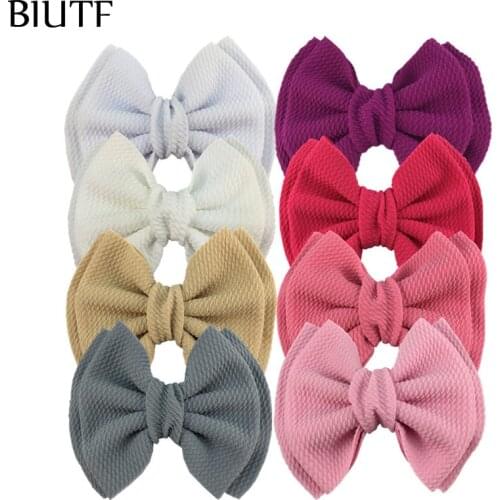 50pcs/lot 5'' Double-layer Seersucker Waffle Hair Bow with/without Clip Kid Apparel Headwear Accessories Plush Toy Decor HDJ161