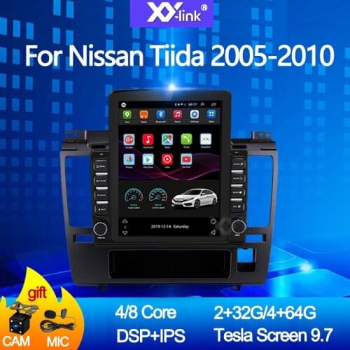 9.7 inch Android 10.0 tesla style screen car multimedia For Nissan Tiida 2005-2010 car gps radio dvd navigation camera mic